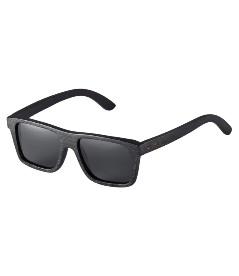 Shop L.L.Bean " King Pine Polarized Wooden Sunglasses" EbonyWood/Blackthorn
