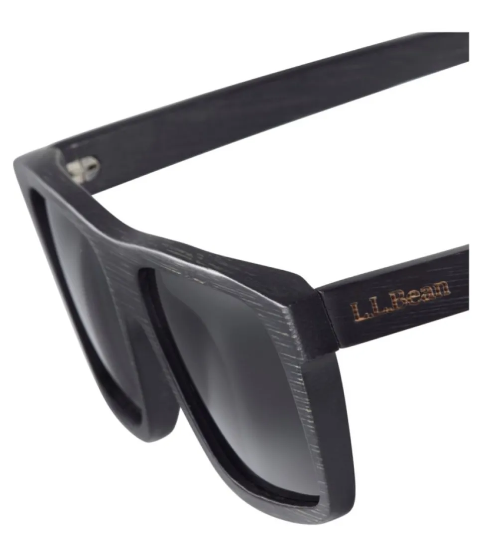 Shop L.L.Bean " King Pine Polarized Wooden Sunglasses" EbonyWood/Blackthorn