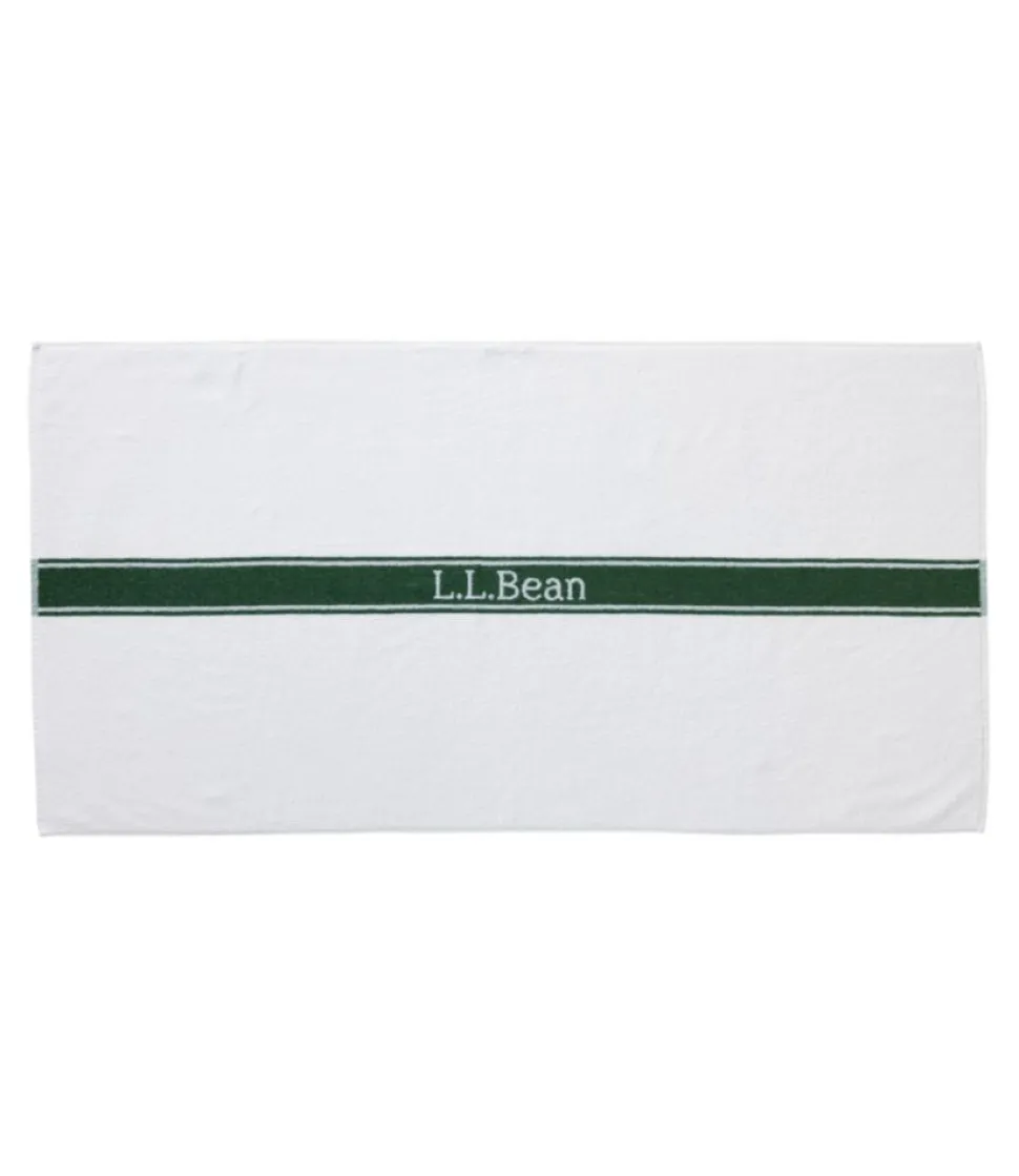 Hot L.L.Bean " Locker Room Towel" White/CampGreen