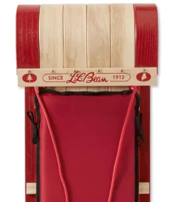 Hot L.L.Bean " Toboggan and Cushion Set, Small/Child's" Wood/Red/ScriptLogo