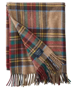 Sale L.L.Bean " Washable Wool Throw, Plaid 54" x 60""