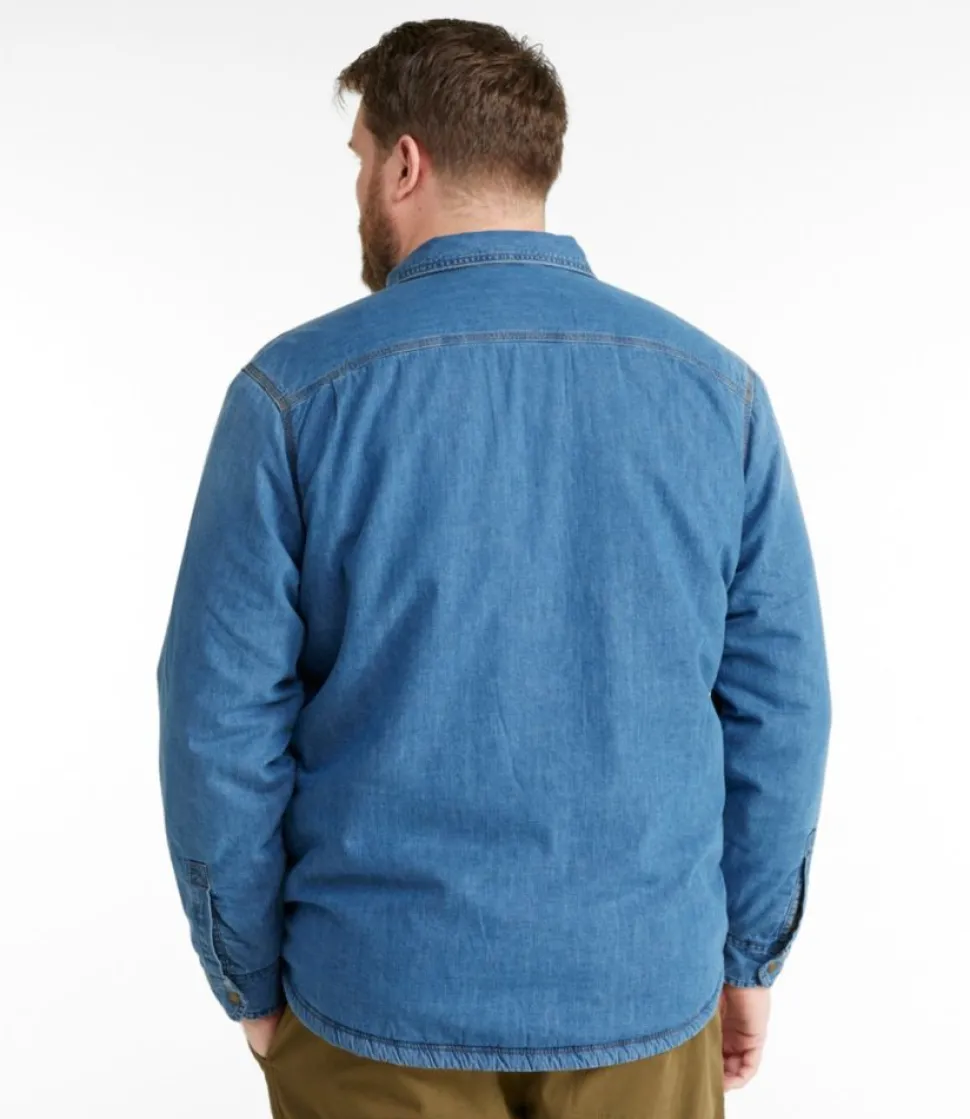 Clearance L.L.Bean "Men's 1912 Heritage Lined Shirt Jac, Denim" Stonewashed