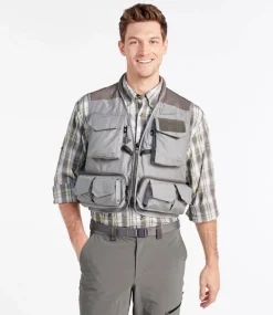 New L.L.Bean "Men's Angler Fishing Vest" MineralGray/Asphalt