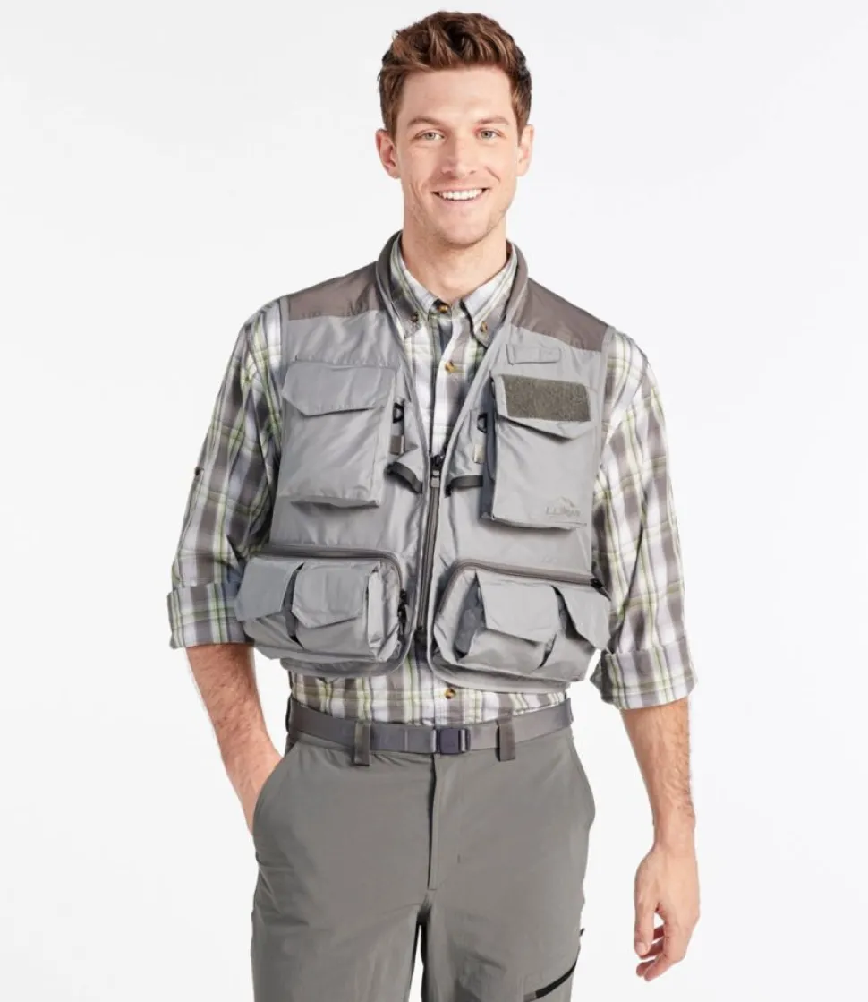 New L.L.Bean "Men's Angler Fishing Vest" MineralGray/Asphalt