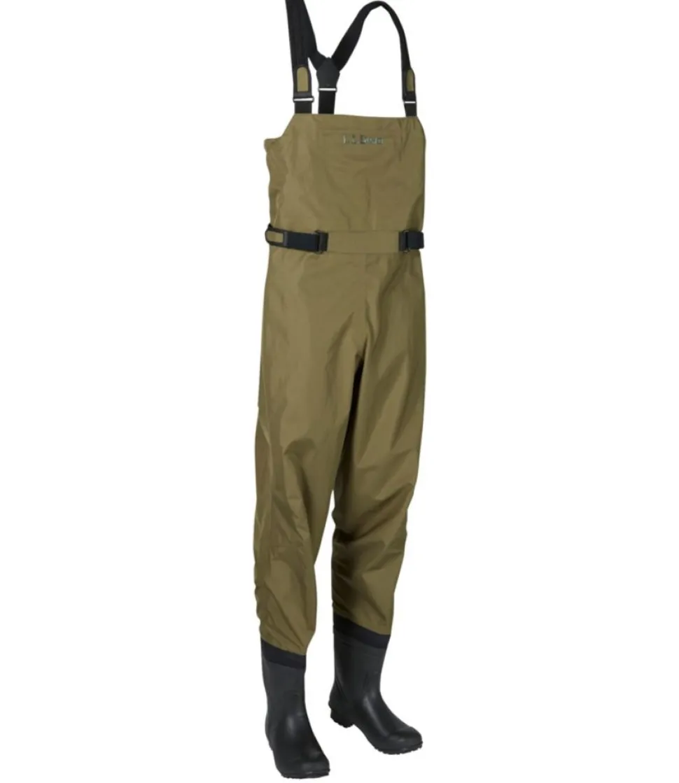 Cheap L.L.Bean "Men's Angler Super Seam TEK Boot-Foot Waders" KelpGreen