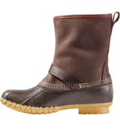 Shop L.L.Bean "Men's Bean Boots, 10" Engineer Buckle Flannel-Lined" DarkEarth/BBBrown/Gum/IronBluePlaid