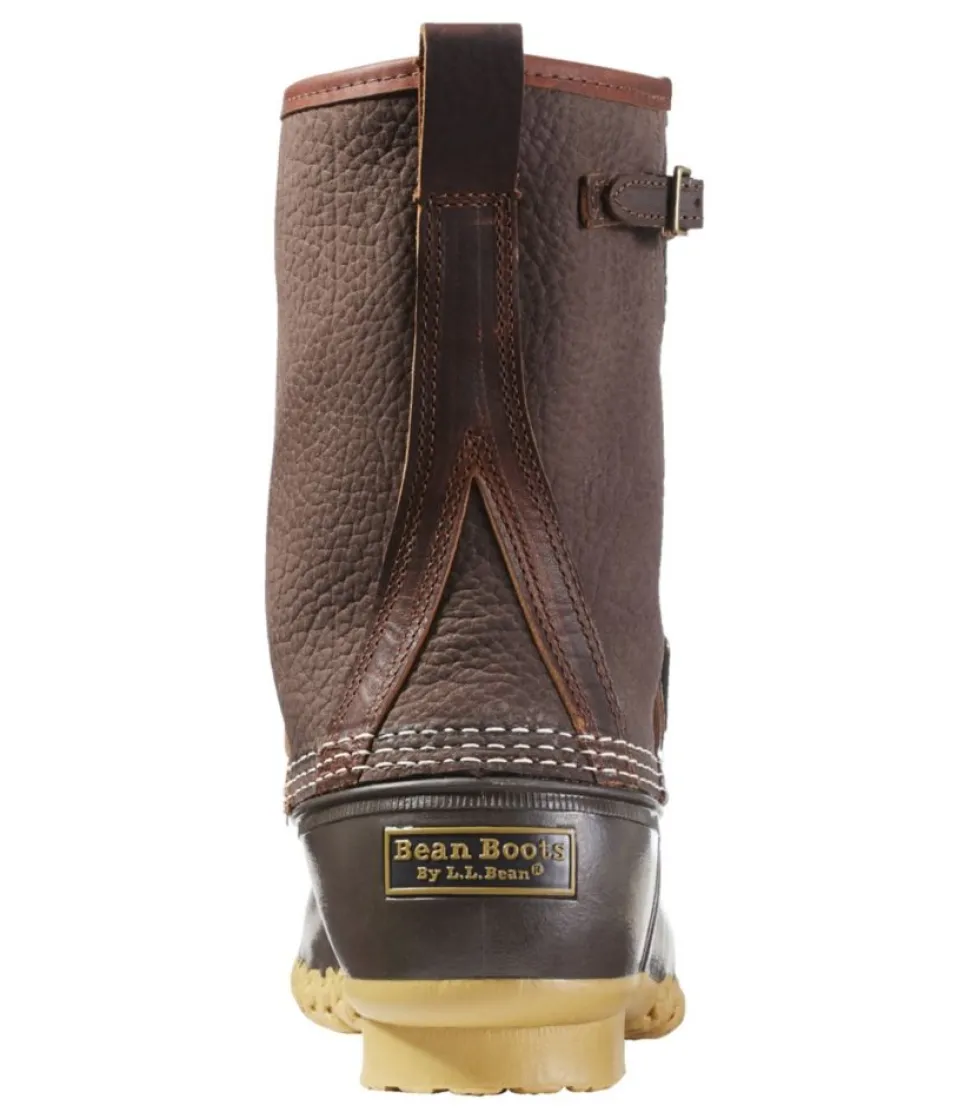 Shop L.L.Bean "Men's Bean Boots, 10" Engineer Buckle Flannel-Lined" DarkEarth/BBBrown/Gum/IronBluePlaid
