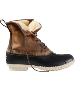 Best Sale L.L.Bean "Men's Bean Boots, 8" Limited Edition Shearling-Lined Insulated" DarkEarth/Black/Natural