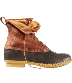 Clearance L.L.Bean "Men's Bean Boots, 8" Shearling-Lined Insulated" Tan/BeanBootBrown/Gum