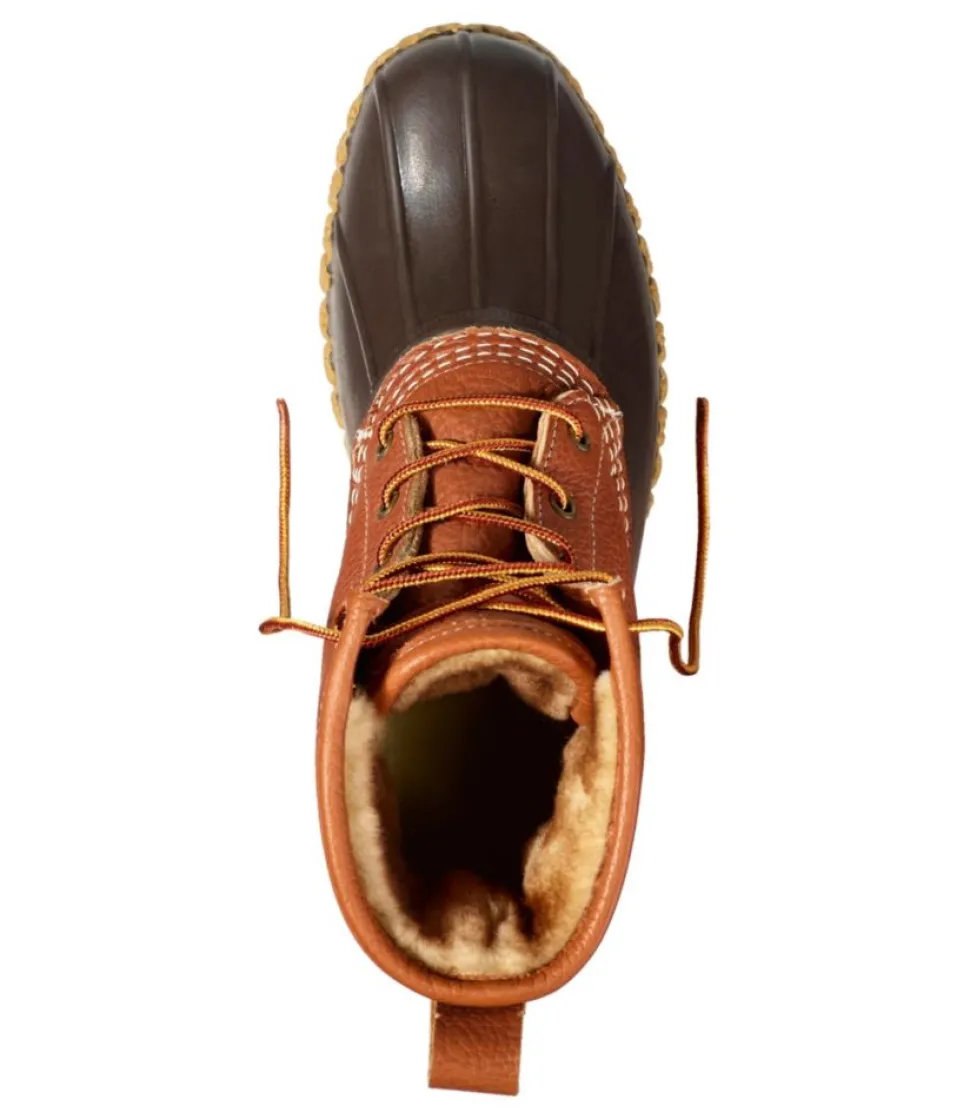 Clearance L.L.Bean "Men's Bean Boots, 8" Shearling-Lined Insulated" Tan/BeanBootBrown/Gum