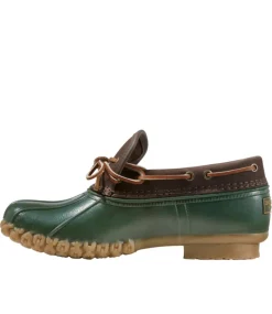 Clearance L.L.Bean "Men's Bean Boots, Canvas Rubber Mocs" DarkBrown/ForestShade/TanOpaque