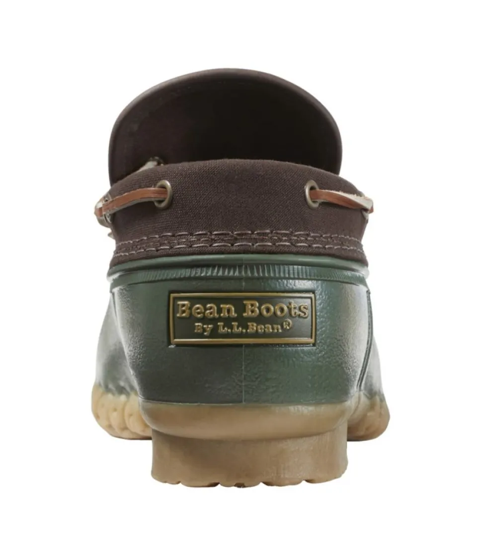 Clearance L.L.Bean "Men's Bean Boots, Canvas Rubber Mocs" DarkBrown/ForestShade/TanOpaque