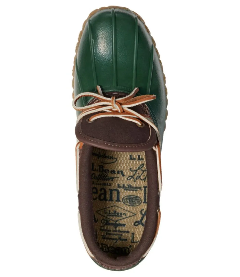 Clearance L.L.Bean "Men's Bean Boots, Canvas Rubber Mocs" DarkBrown/ForestShade/TanOpaque
