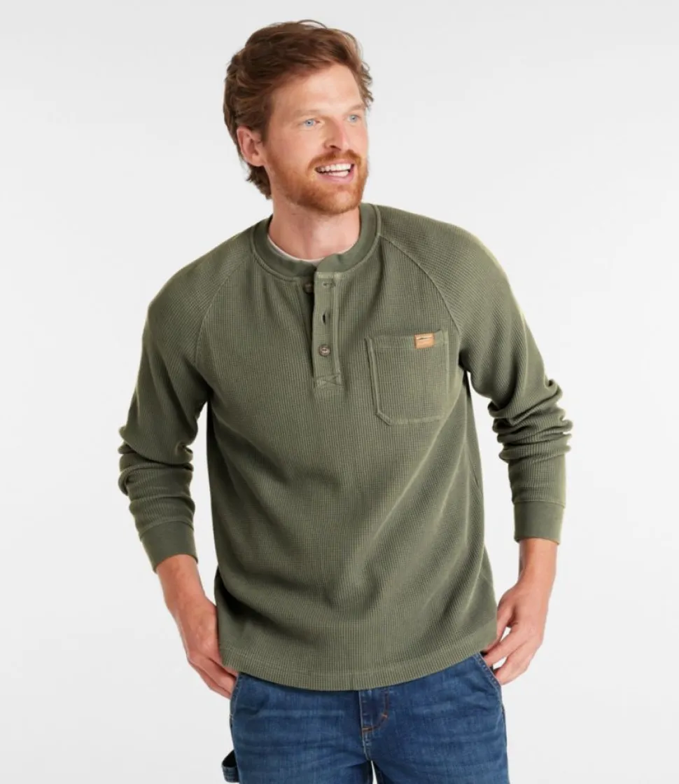 Best Sale L.L.Bean "Men's BeanBuilt Waffle Henley, Traditional Untucked Fit"