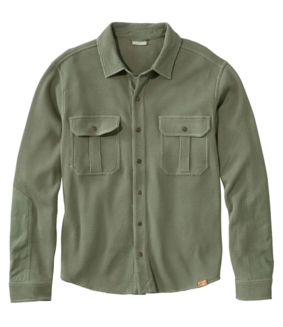 New L.L.Bean "Men's BeanBuilt Waffle Overshirt, Traditional Untucked Fit"