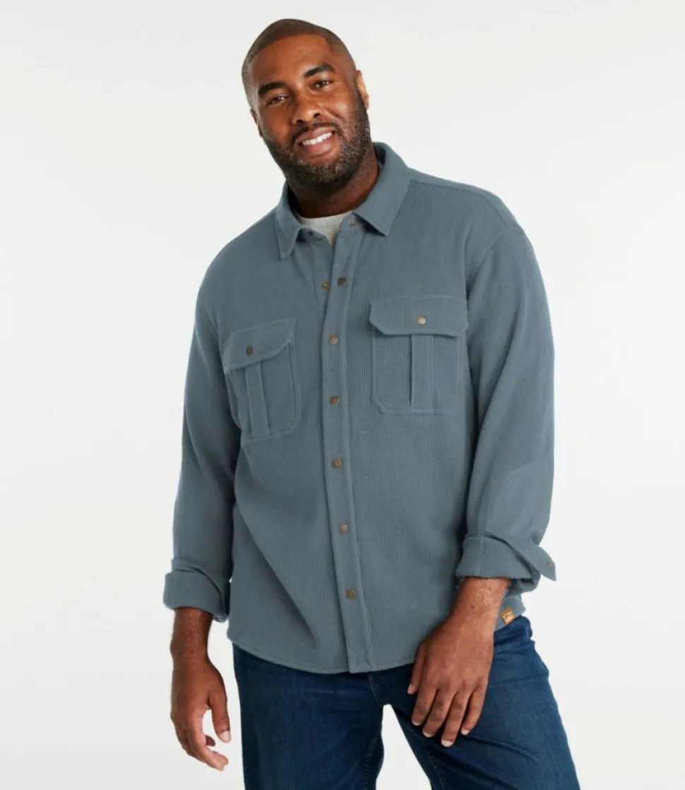 New L.L.Bean "Men's BeanBuilt Waffle Overshirt, Traditional Untucked Fit"