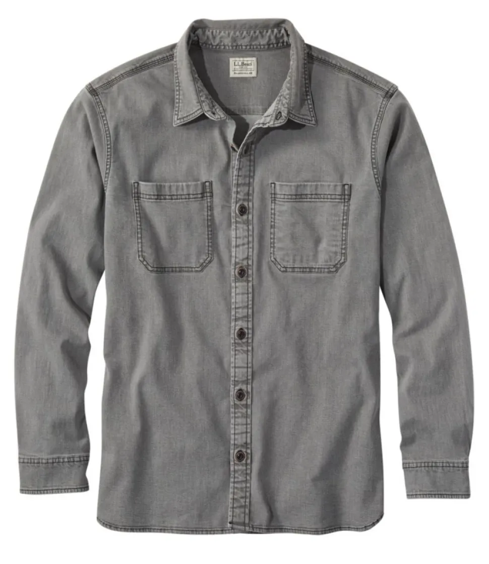 Cheap L.L.Bean "Men's BeanFlex® Denim Shirt, Traditional Untucked Fit"