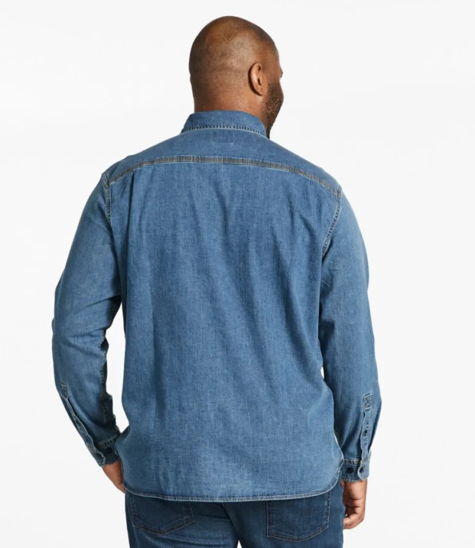 Cheap L.L.Bean "Men's BeanFlex® Denim Shirt, Traditional Untucked Fit"