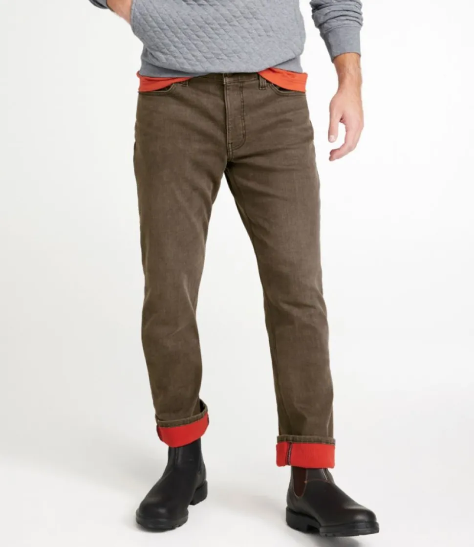 Cheap L.L.Bean "Men's BeanFlex® Jeans, Standard Athletic Fit, Fleece-Lined"