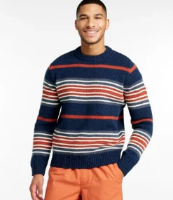 Cheap L.L.Bean "Men's Bean's Classic Ragg Wool Sweater, Crewneck, Stripe"