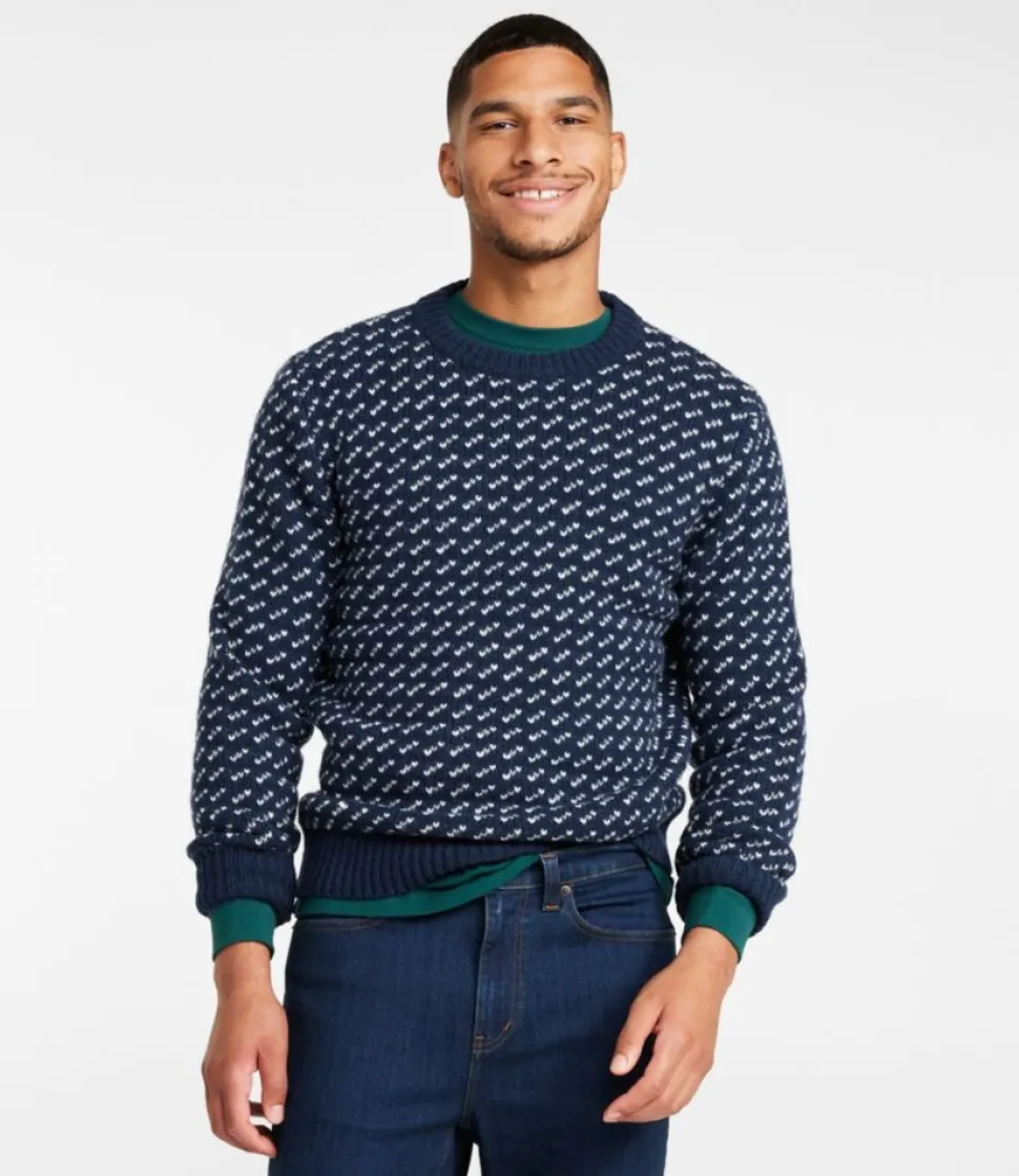 Best Sale L.L.Bean "Men's Bean's Classic Ragg Wool Sweater, Crewneck, Bird's-Eye"
