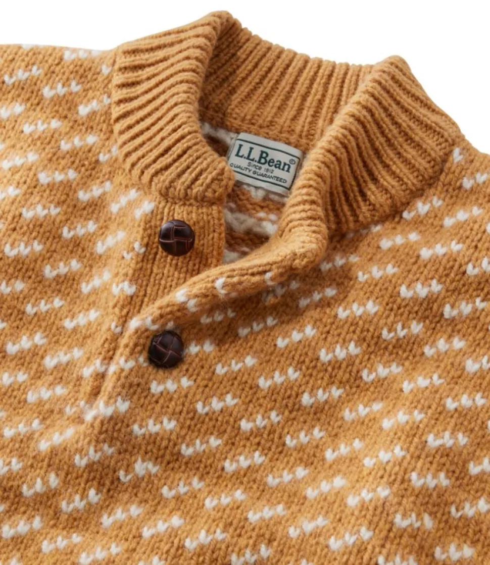 Online L.L.Bean "Men's Bean's Classic Ragg Wool Henley, Bird's-Eye" Toffee/Sailcloth