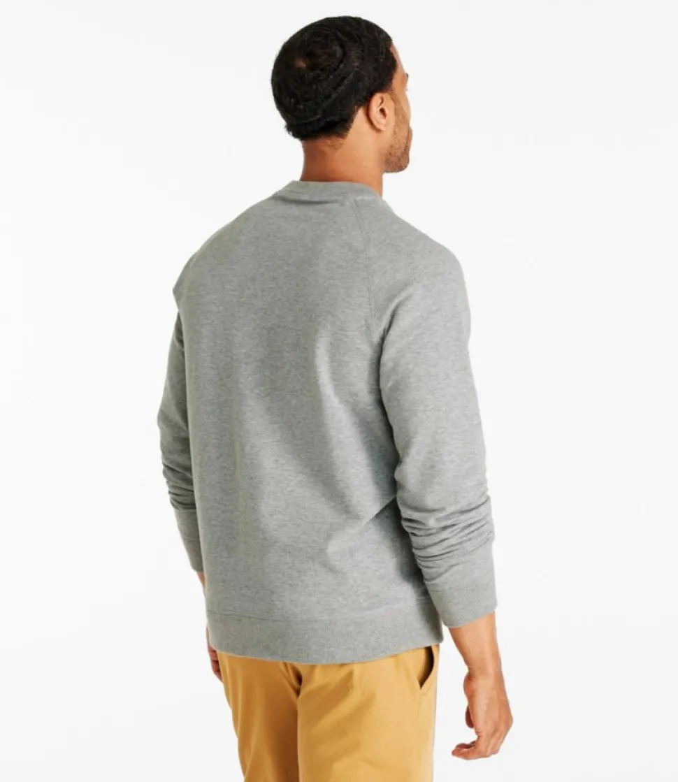 Best Sale L.L.Bean "Men's Bean's Comfort Camp Crewneck, Graphic" GrayHeather/Colorbars
