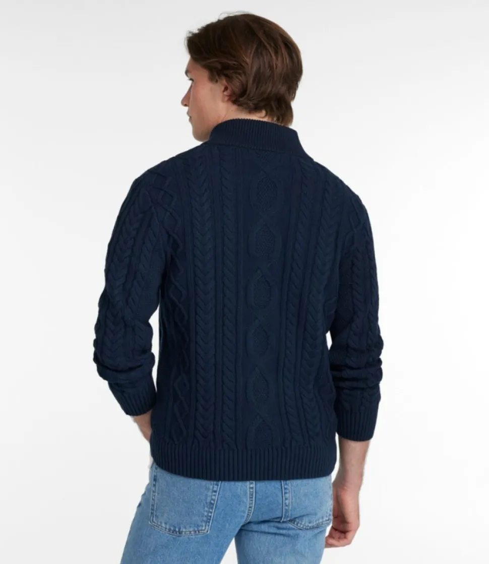 New L.L.Bean "Men's Bean's Heritage Soft Cotton Fisherman Sweater, Button-Mock"
