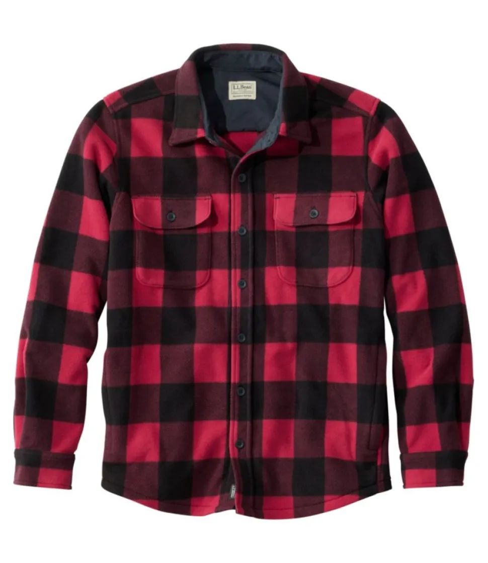 New L.L.Bean "Men's Bean's Mariner Fleece Shirt, Print"
