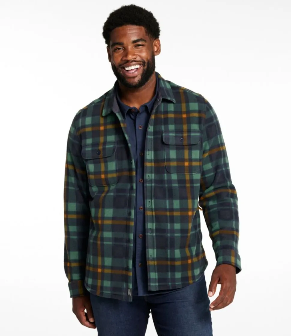 New L.L.Bean "Men's Bean's Mariner Fleece Shirt, Print"