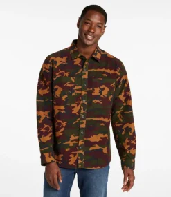 Flash Sale L.L.Bean "Men's Bean's Moleskin Shirt, Slightly Fitted Untucked Fit, Print" AllspiceCamo