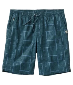 Store L.L.Bean "Men's Bean's Multisport Shorts, Print, 9"" DarkTealBlueCross-Hatch