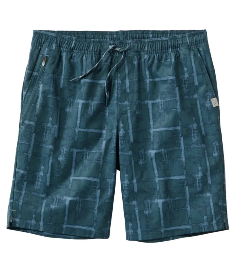 Store L.L.Bean "Men's Bean's Multisport Shorts, Print, 9"" DarkTealBlueCross-Hatch