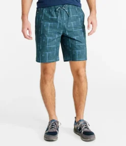 Store L.L.Bean "Men's Bean's Multisport Shorts, Print, 9"" DarkTealBlueCross-Hatch