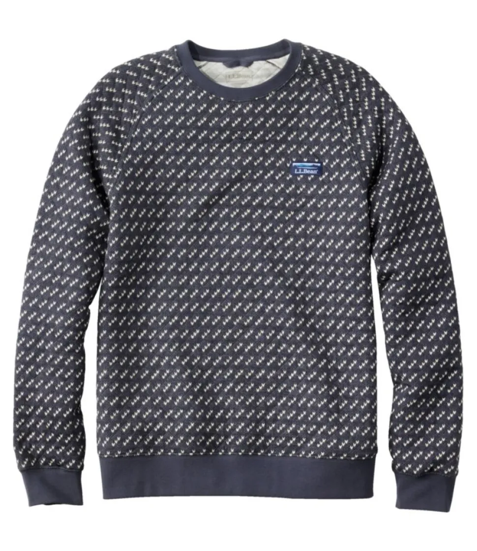 New L.L.Bean "Men's Bean's Quilted Sweatshirt, Crewneck, Print"
