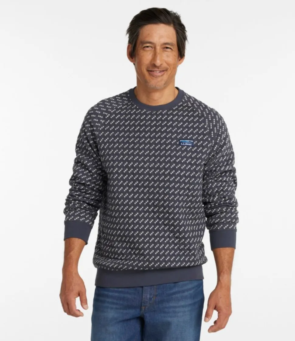 New L.L.Bean "Men's Bean's Quilted Sweatshirt, Crewneck, Print"