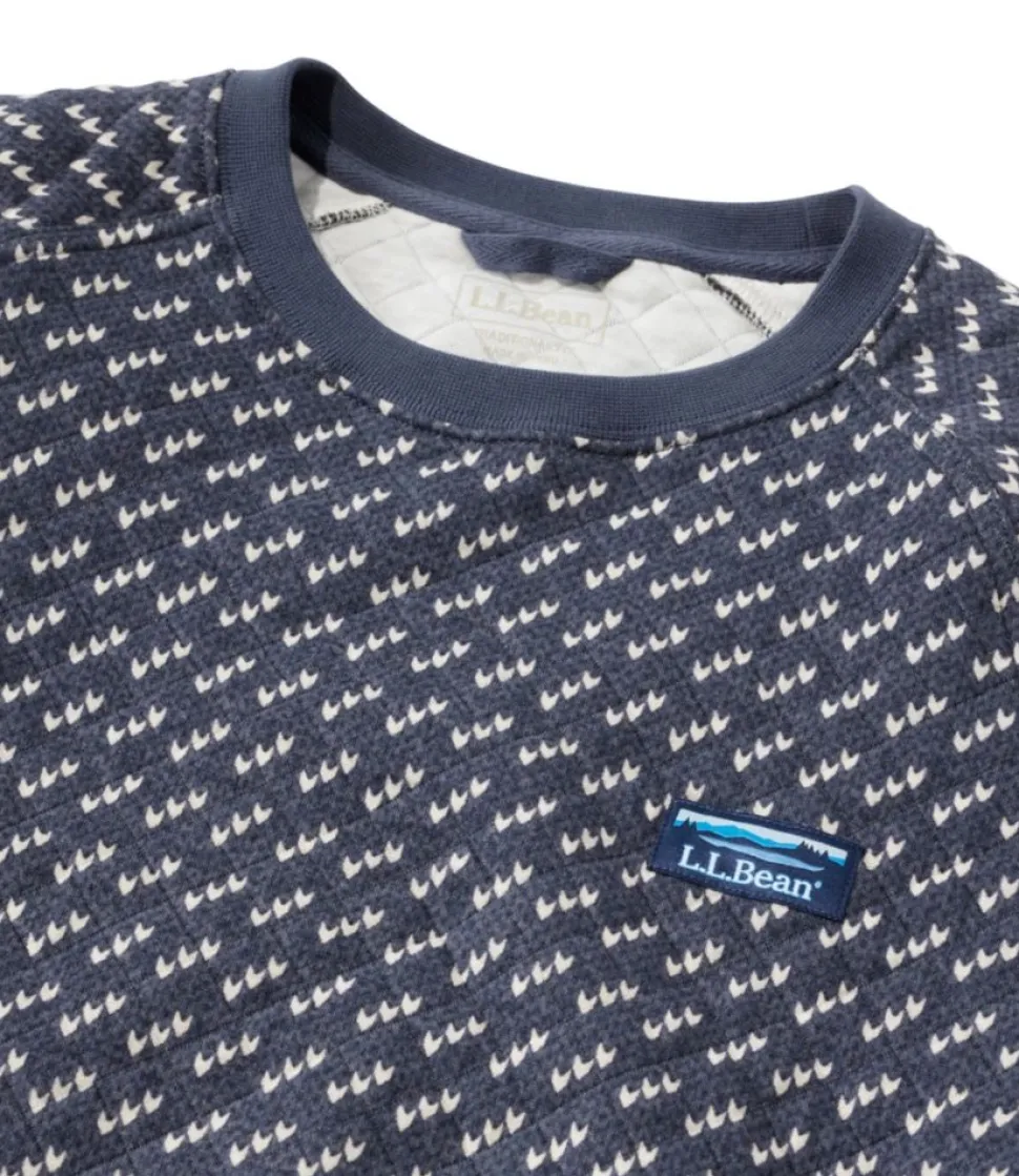 New L.L.Bean "Men's Bean's Quilted Sweatshirt, Crewneck, Print"