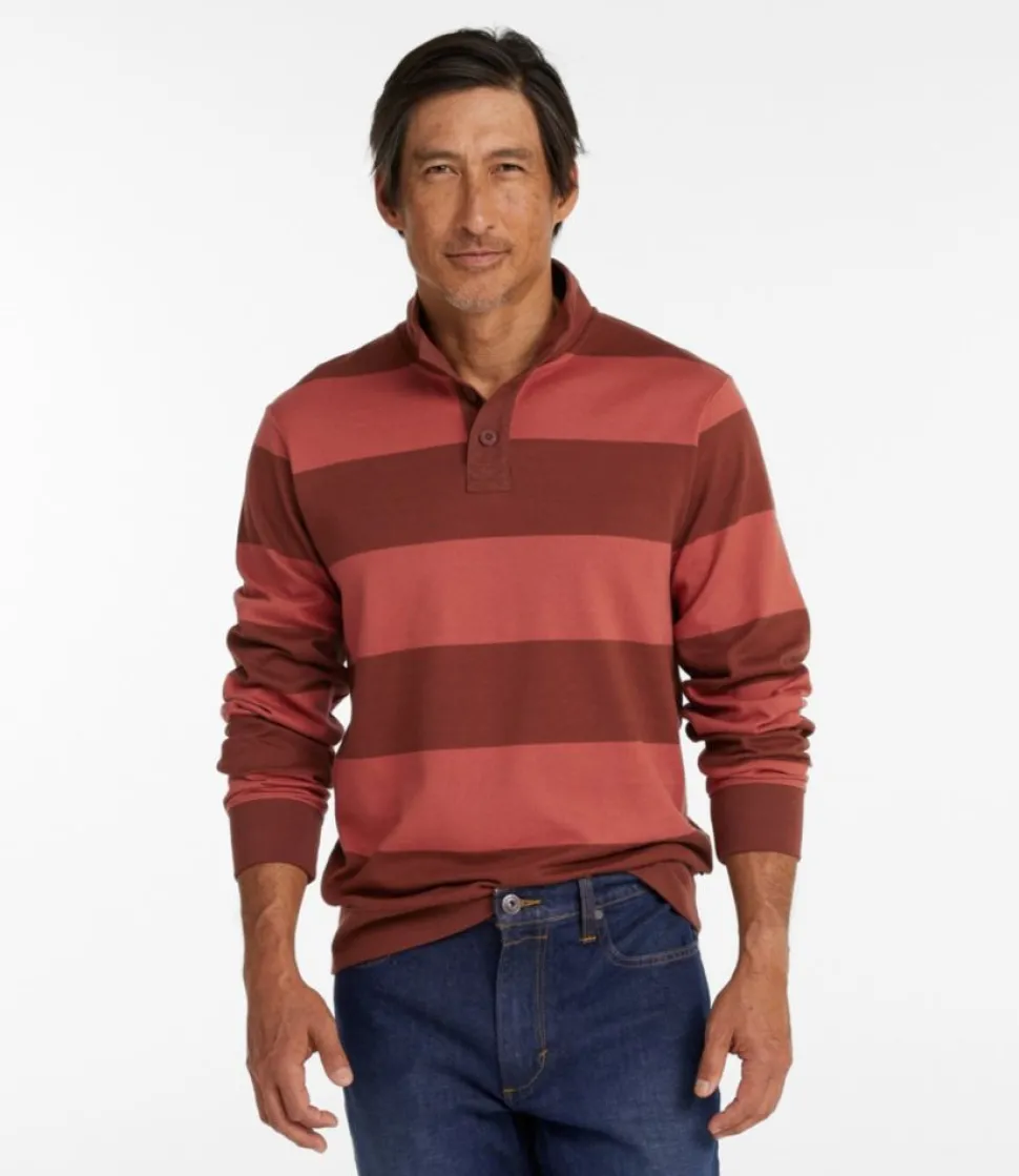 Sale L.L.Bean "Men's Bean's Vintage Soft Rugby, Mockneck, Stripe"