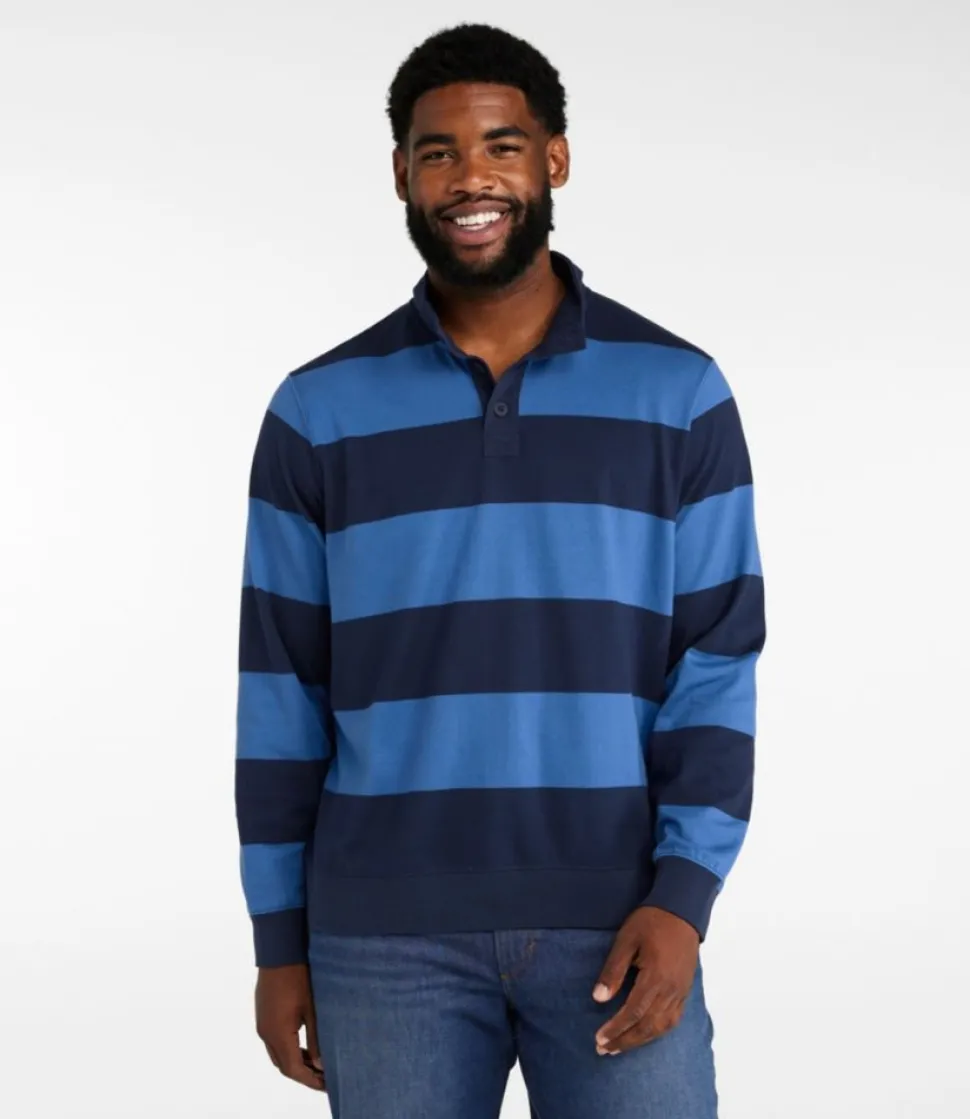 Sale L.L.Bean "Men's Bean's Vintage Soft Rugby, Mockneck, Stripe"