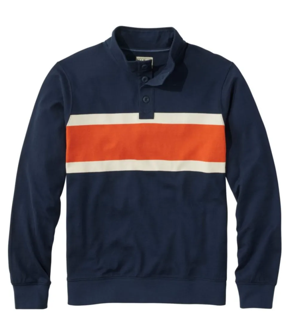 Best Sale L.L.Bean "Men's Bean's Vintage Soft Rugby, Mockneck, Chest Stripe"