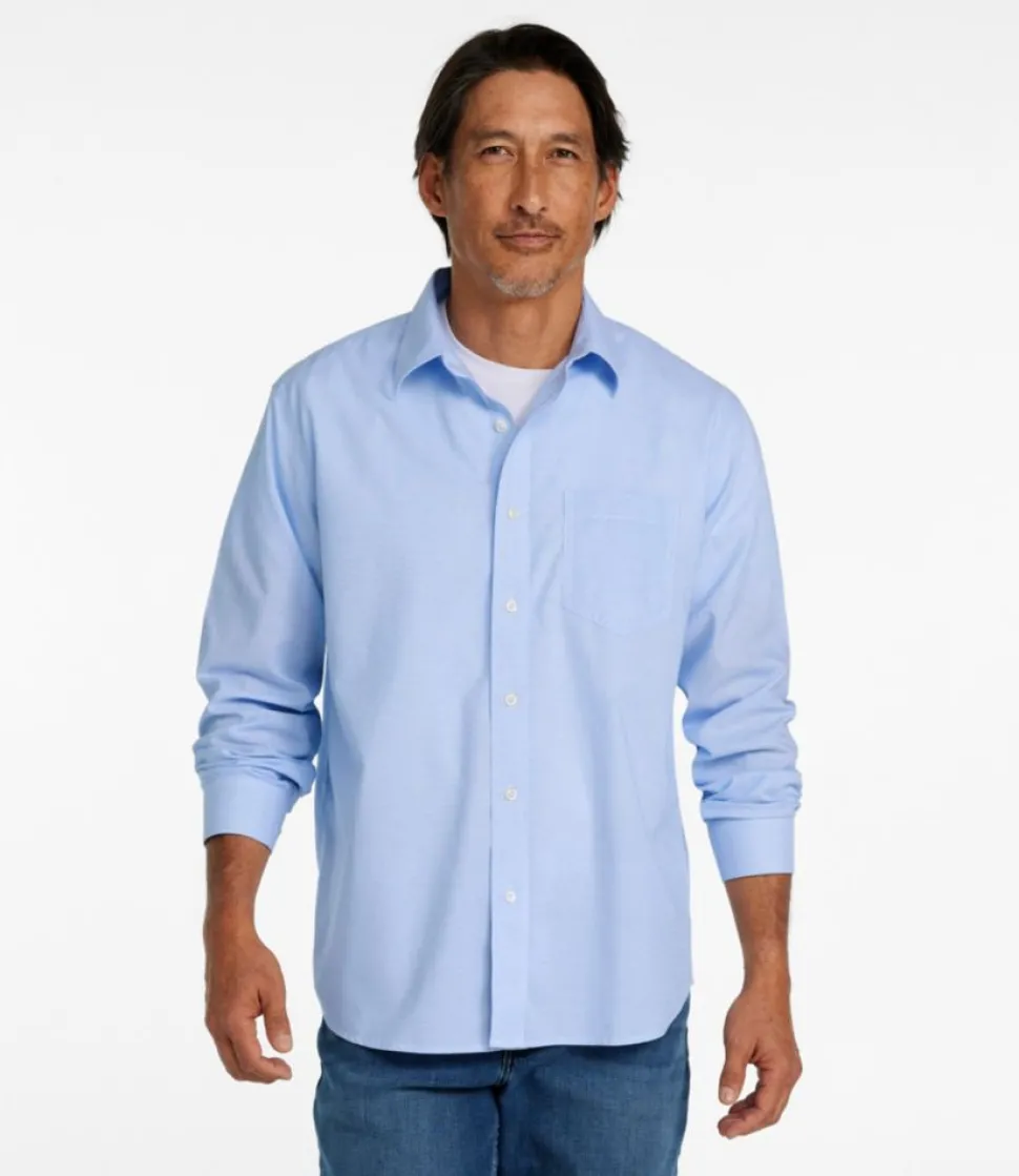 Sale L.L.Bean "Men's Bean's Wrinkle-Free Everyday Shirt, Traditional Untucked Fit, Long-Sleeve" DeepOlive