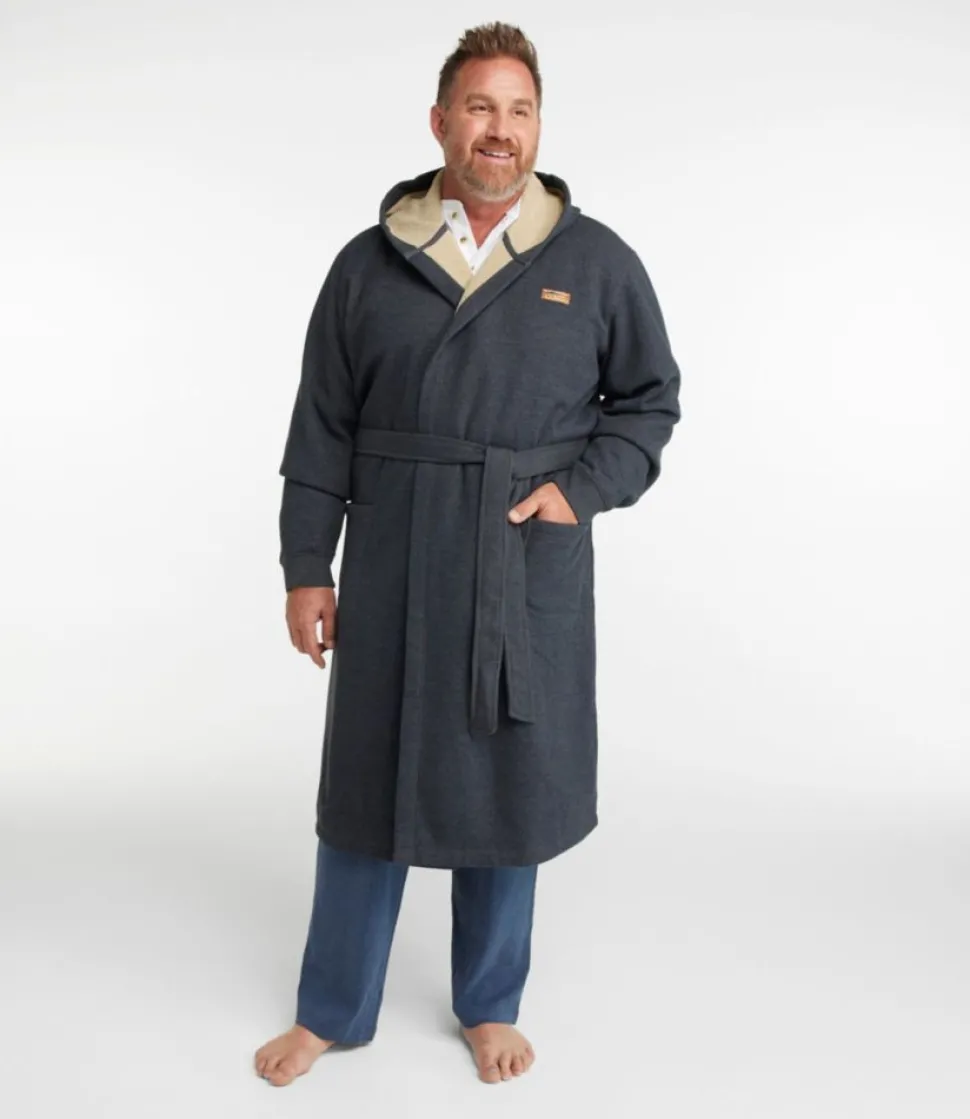 Clearance L.L.Bean "Men's Bonded Waffle Fleece Robe, Hooded"