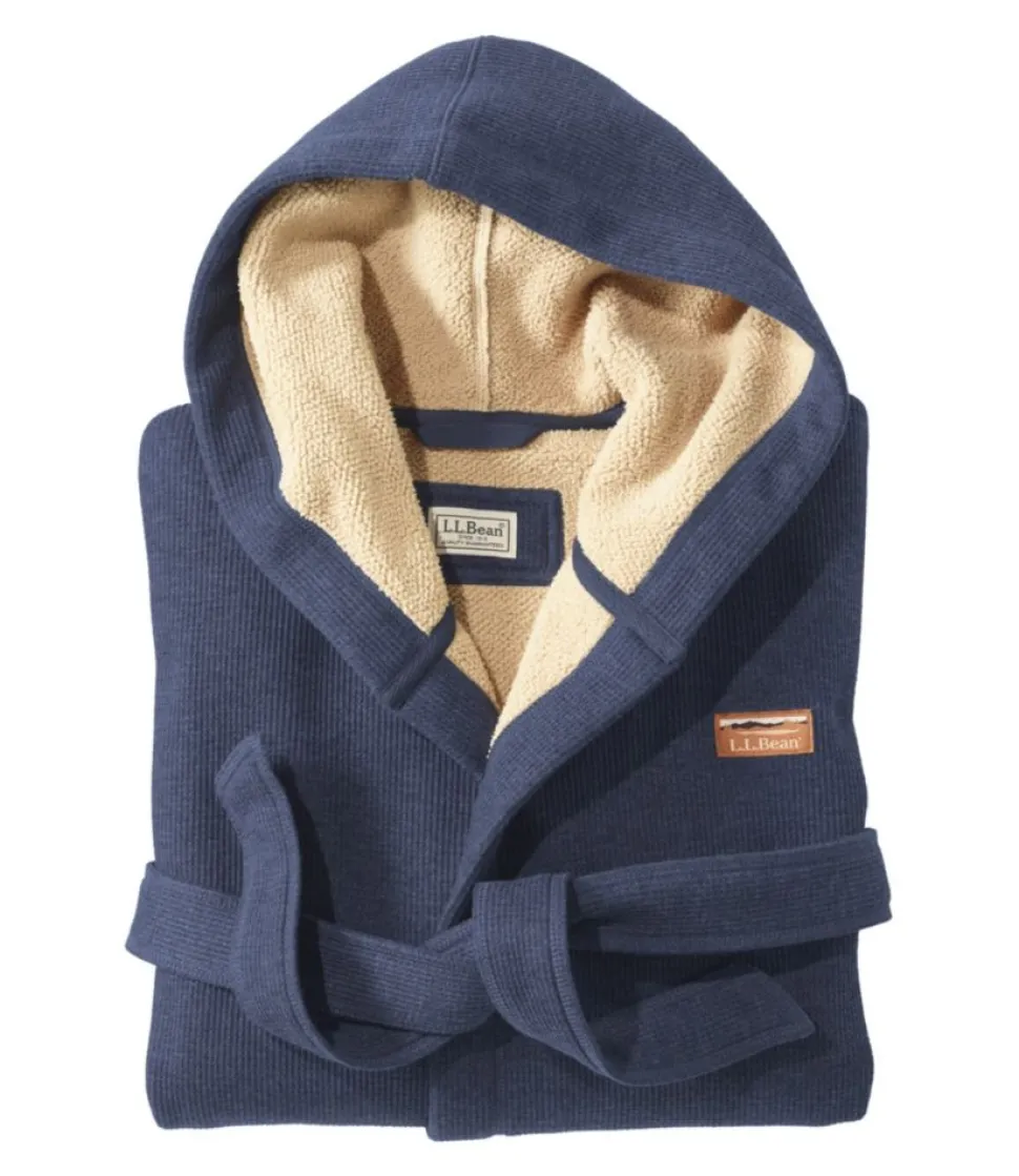 Clearance L.L.Bean "Men's Bonded Waffle Fleece Robe, Hooded"