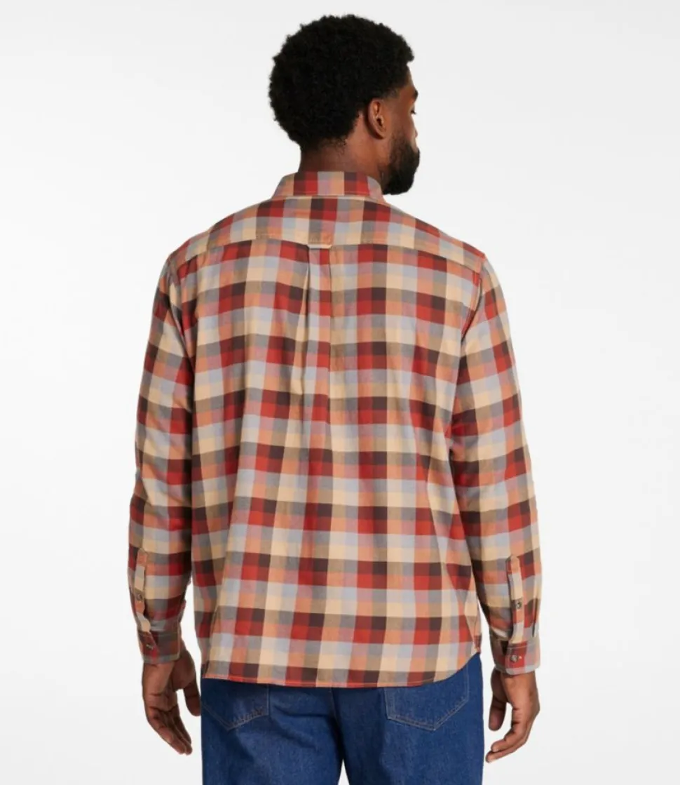 Best L.L.Bean "Men's Brushed Jaspé Twill Shirt, Plaid, Traditional Untucked Fit"