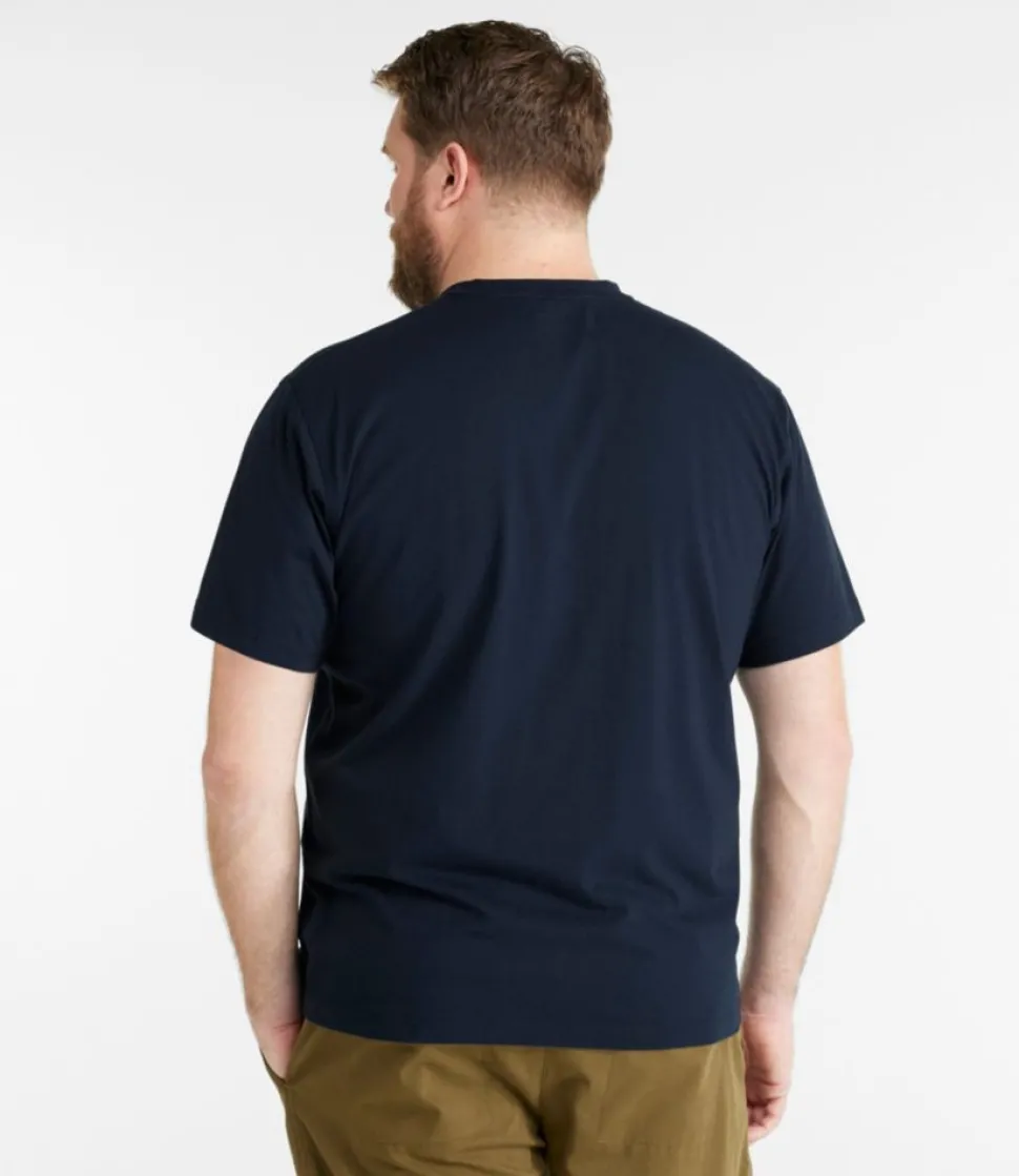 New L.L.Bean "Men's Carefree Unshrinkable Tee, Traditional Fit, Henley"