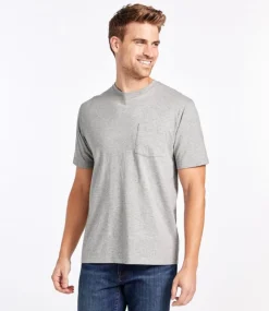 Outlet L.L.Bean "Men's Carefree Unshrinkable Tee with Pocket, Traditional Fit"