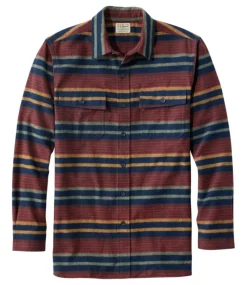 Cheap L.L.Bean "Men's Chamois Shirt, Slightly Fitted, Stripe" Navy