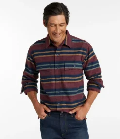 Hot L.L.Bean "Men's Chamois Shirt, Traditional Fit, Stripe" Navy