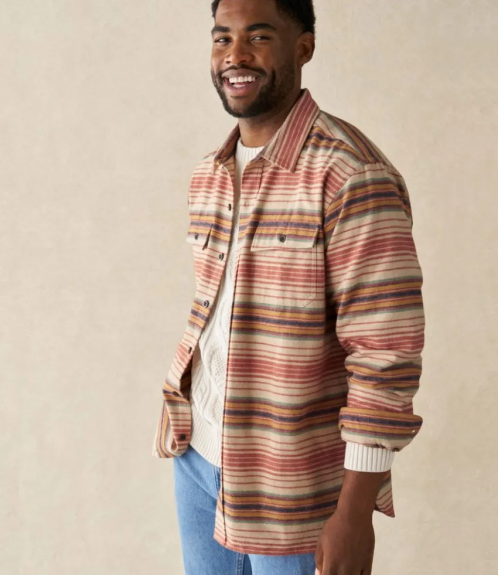 Hot L.L.Bean "Men's Chamois Shirt, Traditional Fit, Stripe" Navy