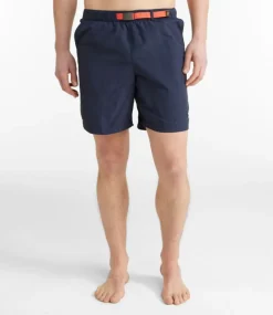 Fashion L.L.Bean "Men's Classic Supplex Sport Shorts, Belted, 8"" BrickOrange/IronBlue